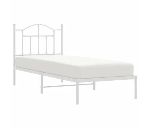 Metalinis Lovos Rėmas Su Galvūgaliu, Baltos Spalvos, 90X200Cm