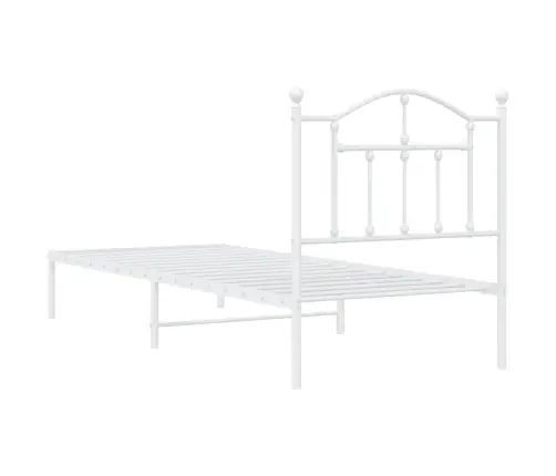 Metalinis Lovos Rėmas Su Galvūgaliu, Baltos Spalvos, 90X200Cm