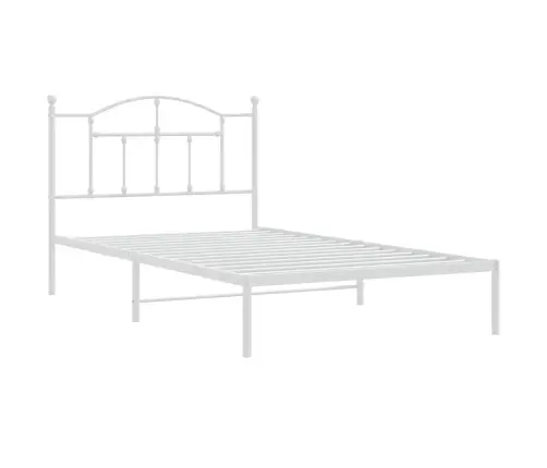 Gultas Rāmis Ar Galvgali, Balts Metāls, 100X200 Cm Vidaxl