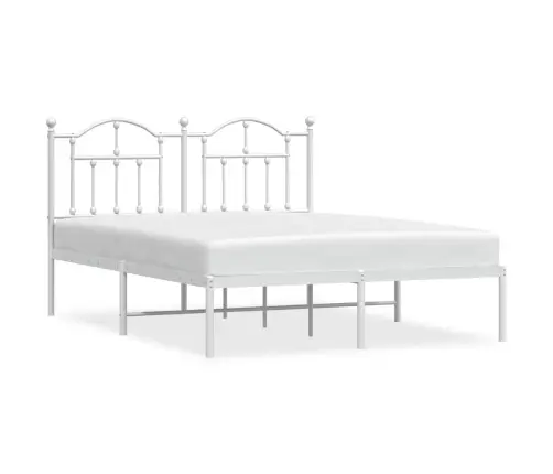 Metalinis Lovos Rėmas Su Galvūgaliu, Baltos Spalvos, 150X200Cm