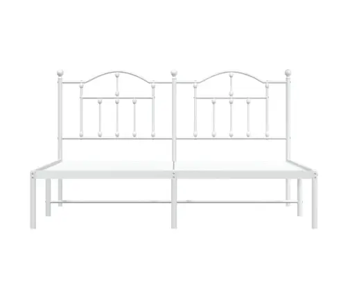 Gultas Rāmis Ar Galvgali, Balts Metāls, 160X200 Cm Vidaxl