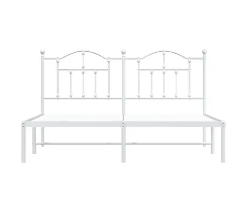 Metallist Voodiraam Peatsiga, Valge, 183X213 Cm