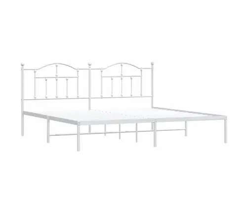 Gultas Rāmis Ar Galvgali, Balts Metāls, 193X203 Cm Vidaxl