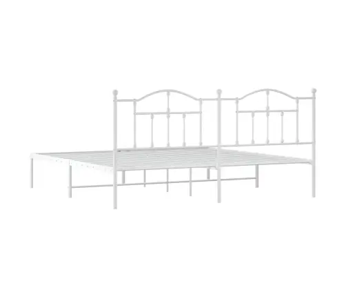 Metalinis Lovos Rėmas Su Galvūgaliu, Baltos Spalvos, 200X200Cm Metalinis Lovos Rėmas Su Galvūgaliu, Baltos Spalvos, 200X200Cm