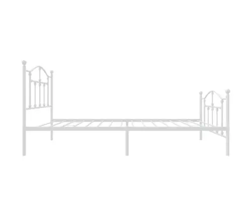 Gultas Rāmis Ar Galvgali Un Kājgali, Balts Metāls, 80X200 Cm Vidaxl