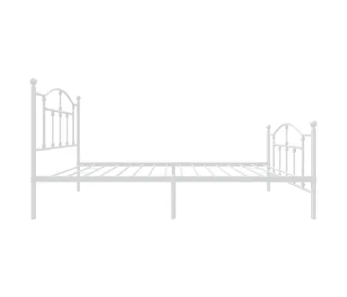 Metallist Voodiraam Peatsi Ja Jalutsiga, Valge, 100X190 Cm