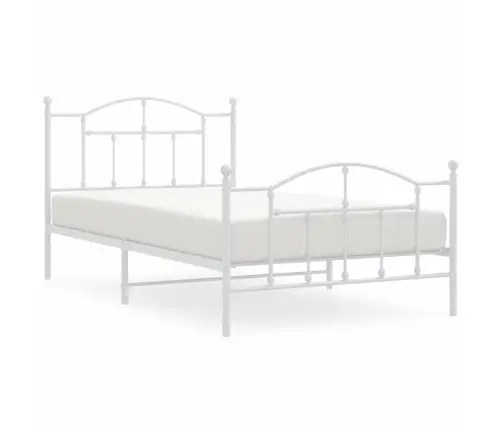 Lovos Rėmas Su Galvūgaliu/Kojūgaliu, Baltas, 100X200cm Metalas
