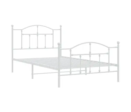 Lovos Rėmas Su Galvūgaliu/Kojūgaliu, Baltas, 107X203cm Metalas