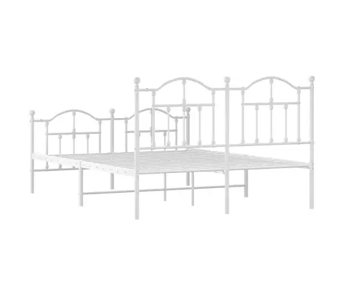 Gultas Rāmis Ar Galvgali Un Kājgali, Balts Metāls, 135X290 Cm Vidaxl