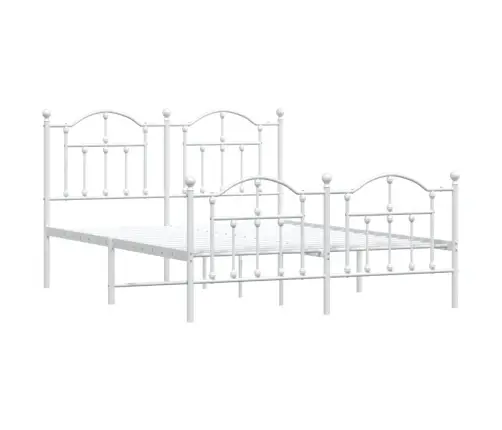 Lovos Rėmas Su Galvūgaliu/Kojūgaliu, Baltas, 140X190cm Metalas