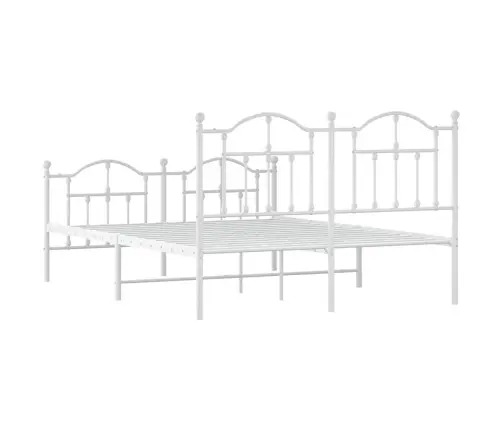 Lovos Rėmas Su Galvūgaliu/Kojūgaliu, Baltas, 140X190cm Metalas