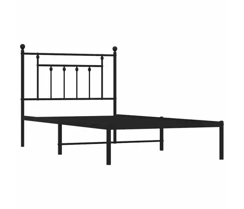Gultas Rāmis Ar Galvgali, Melns Metāls, 100X190 Cm Vidaxl