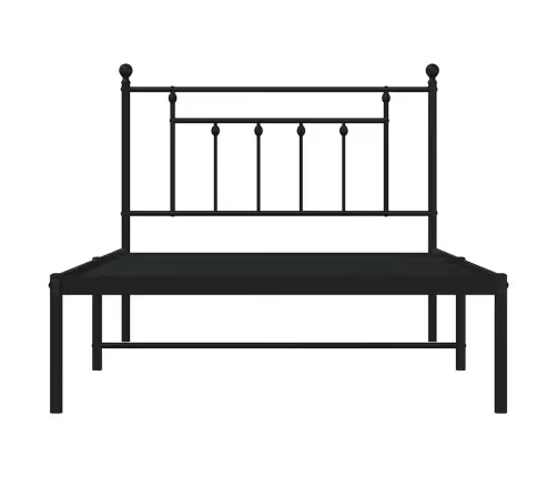 Gultas Rāmis Ar Galvgali, Melns Metāls, 100X200 Cm Vidaxl