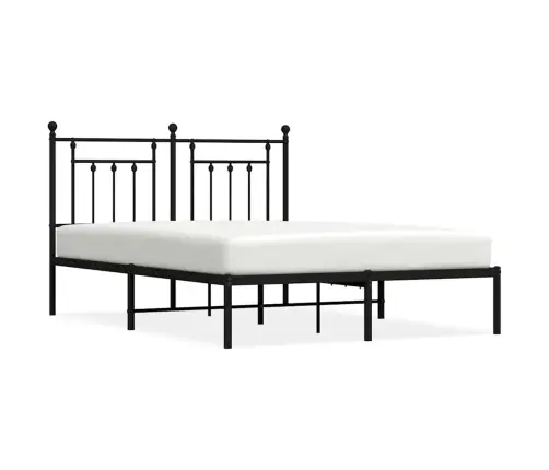 Metallist Voodiraam Peatsiga, Must, 150X200 Cm