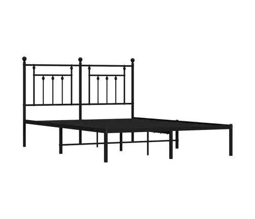 Metallist Voodiraam Peatsiga, Must, 150X200 Cm