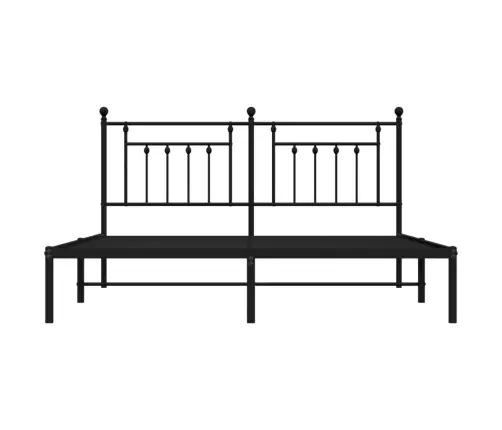 Gultas Rāmis Ar Galvgali, Melns Metāls, 180X200 Cm Vidaxl