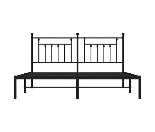 Gultas Rāmis Ar Galvgali, Melns Metāls, 183X213 Cm Vidaxl