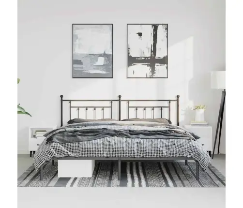 Metallist Voodiraam Peatsiga, Must, 193X203 Cm