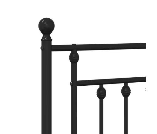 Gultas Rāmis Ar Galvgali Un Kājgali, Melns Metāls, 75X190 Cm Vidaxl