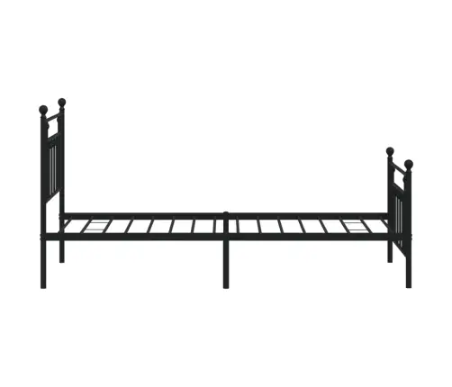 Gultas Rāmis Ar Galvgali Un Kājgali, Melns Metāls, 80X200 Cm Vidaxl