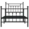 Gultas Rāmis Ar Galvgali Un Kājgali, Melns Metāls, 90X190 Cm Vidaxl