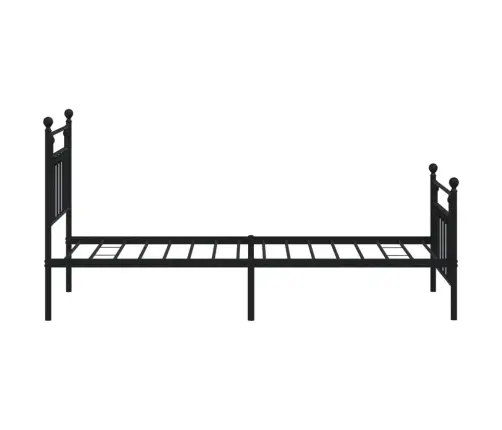 Gultas Rāmis Ar Galvgali Un Kājgali, Melns Metāls, 90X190 Cm Vidaxl