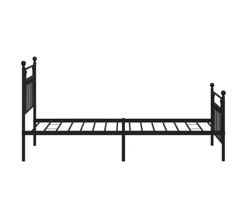 Gultas Rāmis Ar Galvgali Un Kājgali, Melns Metāls, 100X190 Cm Vidaxl