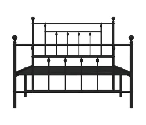 Gultas Rāmis Ar Galvgali Un Kājgali, Melns Metāls, 107X203 Cm Vidaxl