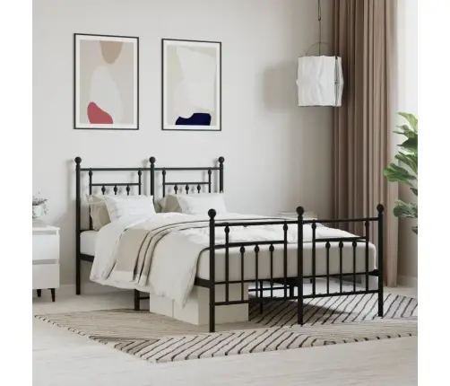Lovos Rėmas Su Galvūgaliu/Kojūgaliu, Juodas, 120X190cm Metalas