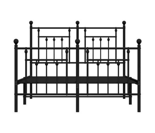 Gultas Rāmis Ar Galvgali Un Kājgali, Melns Metāls, 120X200 Cm Vidaxl