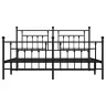 Metāla Gultas Rāmis Bez Matrača, Ar Kājgali, Melns, 180X200 Cm Vidaxl