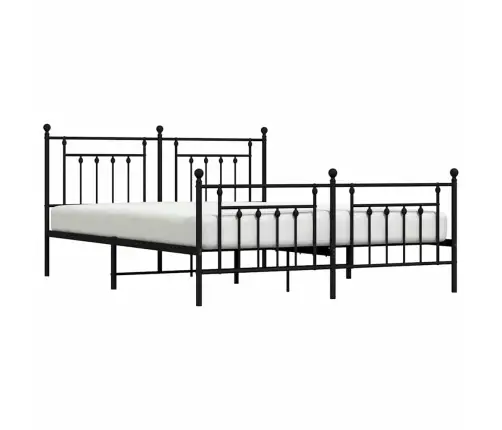 Metallist Voodiraam Peatsi Ja Jalutsiga, Must, 183X213 Cm