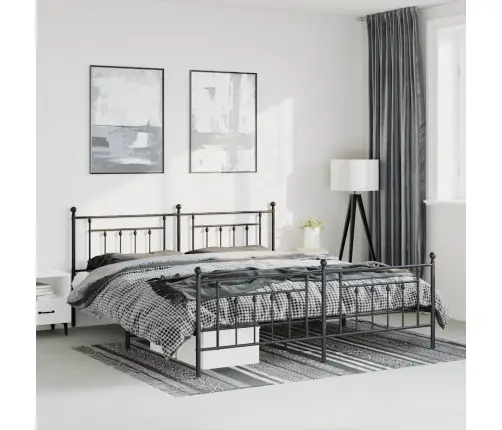 Lovos Rėmas Su Galvūgaliu/Kojūgaliu, Juodas, 193X203cm Metalas