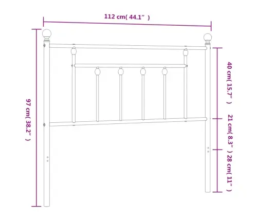Rezerves Galvgalis, Metāls, Melns, 107 Cm Vidaxl