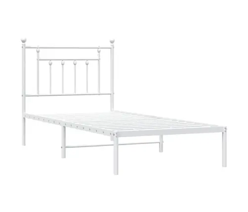 Metallist Voodiraam Peatsiga, Valge, 80X200 Cm