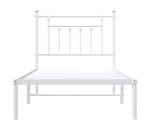 Metallist Voodiraam Peatsiga, Valge, 80X200 Cm