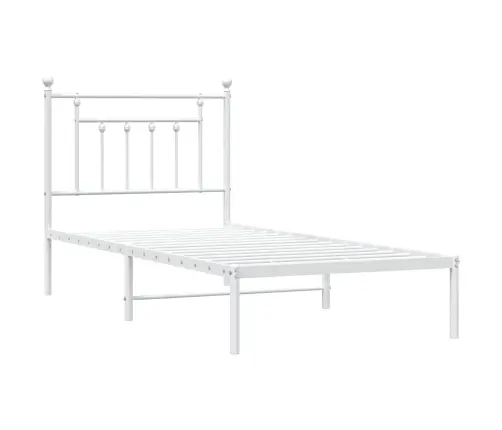 Metalinis Lovos Rėmas Su Galvūgaliu, Baltos Spalvos, 90X200Cm