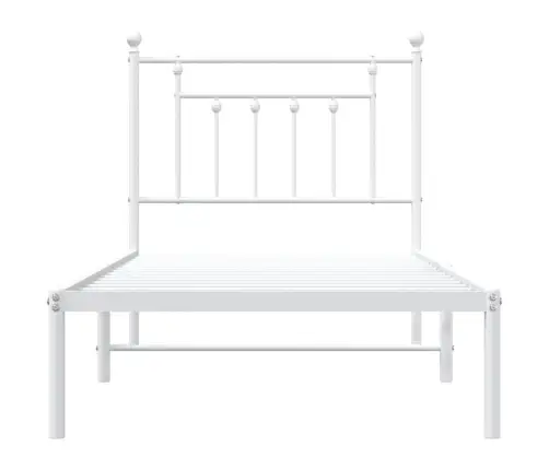 Metalinis Lovos Rėmas Su Galvūgaliu, Baltos Spalvos, 90X200Cm