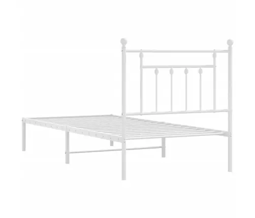 Metalinis Lovos Rėmas Su Galvūgaliu, Baltos Spalvos, 90X200Cm