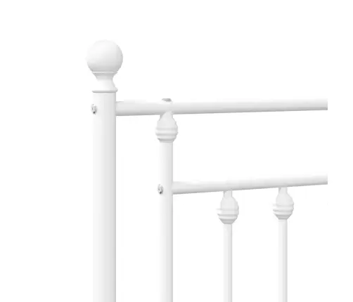 Metallist Voodiraam Peatsiga, Valge, 107X203 Cm