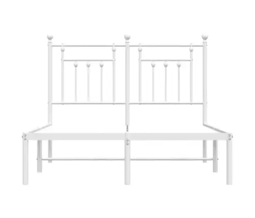 Gultas Rāmis Ar Galvgali, Balts Metāls, 120X190 Cm Vidaxl
