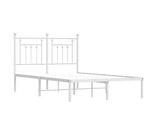 Metalinis Lovos Rėmas Su Galvūgaliu, Baltos Spalvos, 120X200Cm