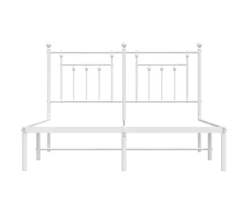 Metalinis Lovos Rėmas Su Galvūgaliu, Baltos Spalvos, 140X200Cm