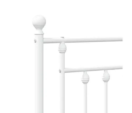 Metallist Voodiraam Peatsiga, Valge, 150X200 Cm