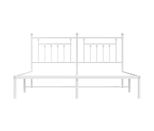 Gultas Rāmis Ar Galvgali, Balts Metāls, 180X200 Cm Vidaxl