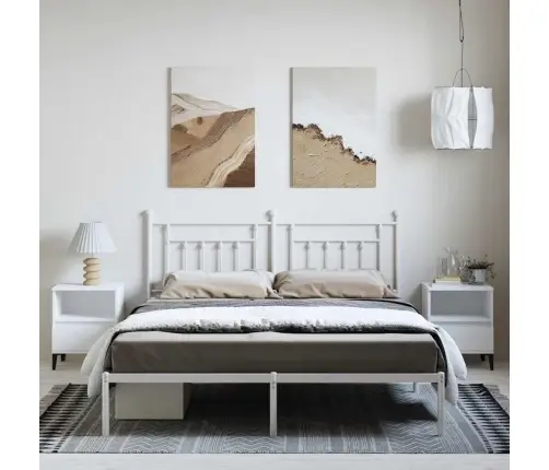 Metalinis Lovos Rėmas Su Galvūgaliu, Baltos Spalvos, 183X213Cm