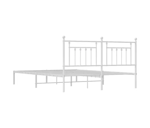 Metalinis Lovos Rėmas Su Galvūgaliu, Baltos Spalvos, 183X213Cm