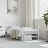 Gultas Rāmis Ar Galvgali Un Kājgali, Balts Metāls, 80X200 Cm Vidaxl
