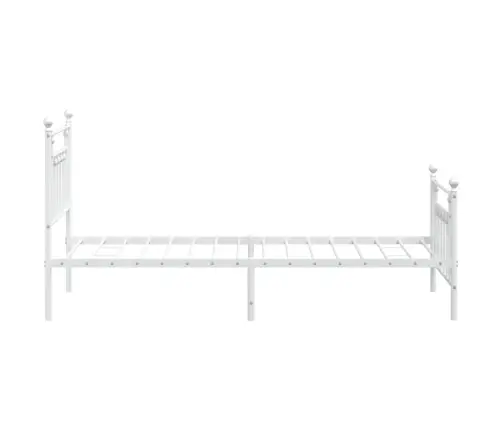 Gultas Rāmis Ar Galvgali Un Kājgali, Balts Metāls, 80X200 Cm Vidaxl