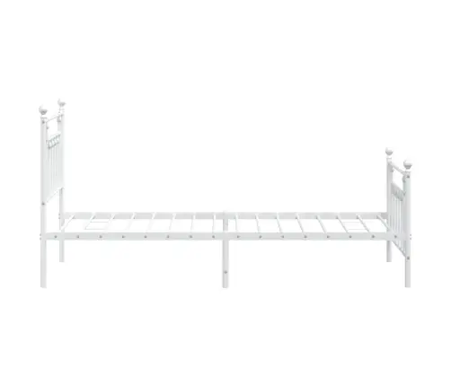 Metallist Voodiraam Peatsi Ja Jalutsiga, Valge, 90 X 200 Cm